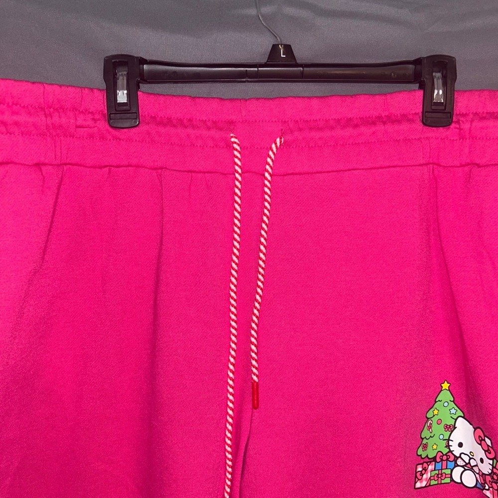 Hello Kitty Christmas Holiday Sweatpants Women's XXL Fuchsia Joggers Pants - Picture 3 of 7